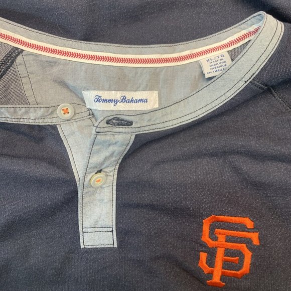 Tommy Bahamas San Francisco Giants Black Orange Pullover Sweater Jacket Size XL - Picture 2 of 5